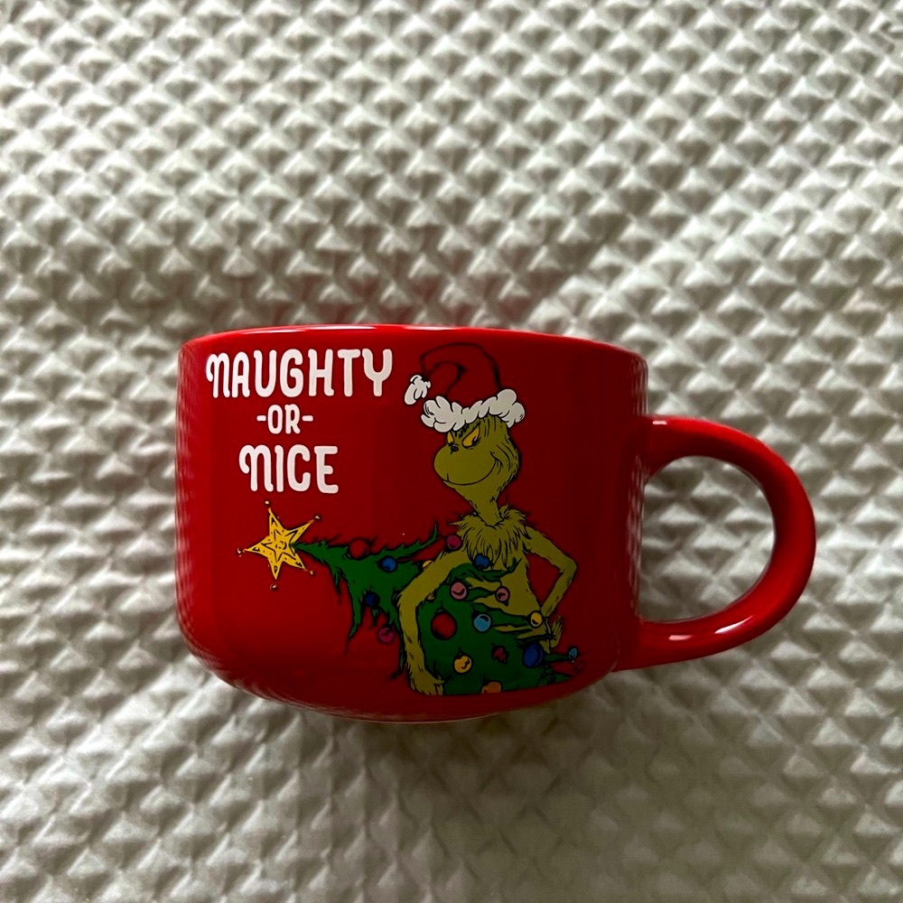 Red Grinch Naughty or Nice Coffee Mug